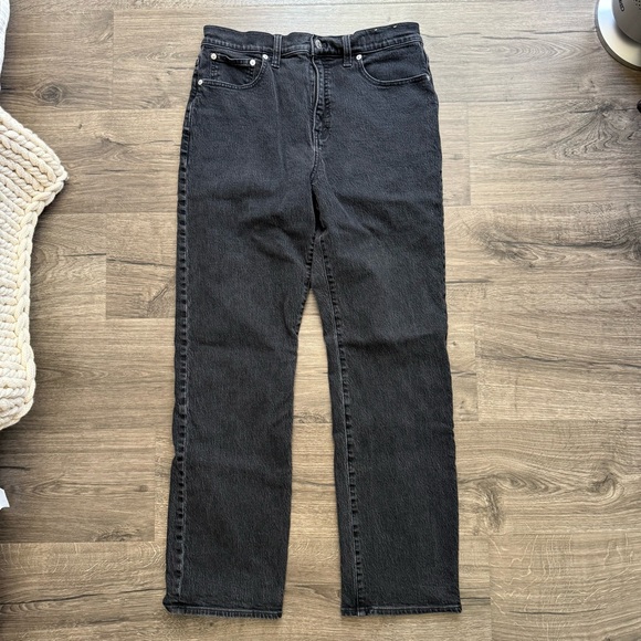 Madewell Faded Black High Rise 90s Straight Jeans Size 30 Women - Picture 2 of 15